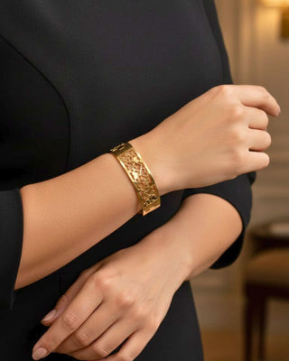 Elzira Flex One Gram Gold Plated Bracelet - AD Bracelet | Main Product View | Buy Online India | Zevarly