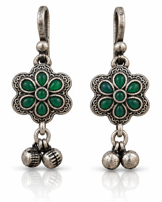 Ornate Nature Inspired Oxidised Earrings - Sarwat