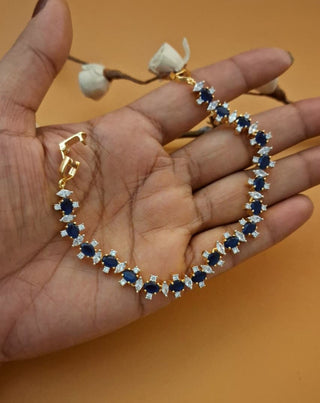 Emily Blue Vast Openable AD Bracelet | Gold Plated AD Bracelet | Zevarly