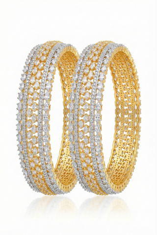 Eshita Gold-Plated Bangles - AD Bangles | Lifestyle Shot | Buy Online India | Zevarly