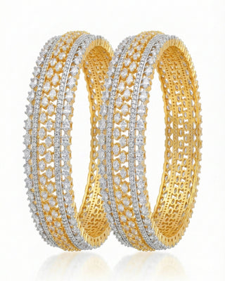 Wedding Broad Premium High Quality CZ Bangles - Eshita