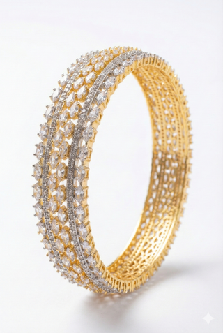 Eshita Gold-Plated Bangles - AD Bangles | Lifestyle Shot | Buy Online India | Zevarly