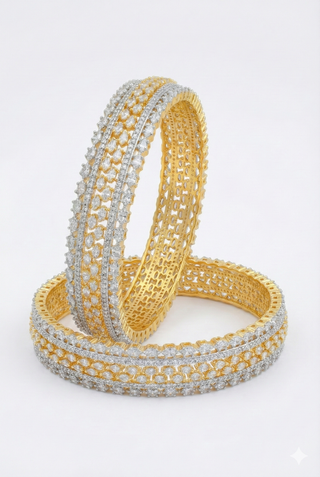 Eshita Gold-Plated Bangles - AD Bangles | Lifestyle Shot | Buy Online India | Zevarly