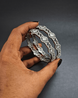 Falguni AD Bangles - AD Bangles | Side Angle View | Buy Online India | Zevarly