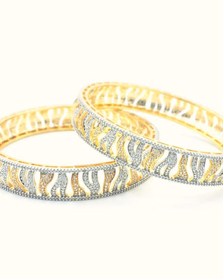 Festive AD Bangle Pair - AD Bangles | Side Angle View | Buy Online India | Zevarly