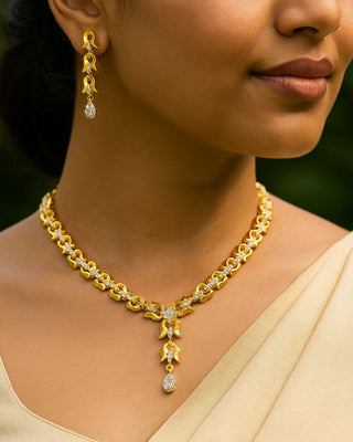 Gayatari CZ Necklace Set - AD Necklace Set | Main Product View | Buy Online India | Zevarly