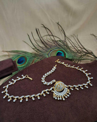 Geetanjali Matha Patti - AD Necklace Set | Necklace Close-Up | Buy Online India | Zevarly