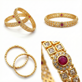 Zevarly Mandana Kundan Princess AD Bangle