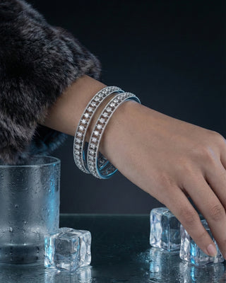Insane Radiant Elegance Silver Plated Bangle Set - Utsavi