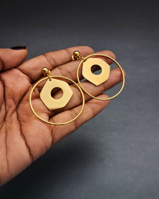 Giaara Charm Anti Tarnish Earrings - AD Earrings | Earring Pair Close-Up | Buy Online India | Zevarly