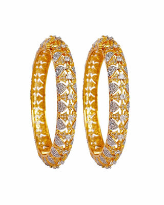 Gokhuru Openable American Diamond Bangles Side Image White Bg