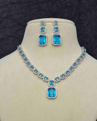 Harshita Stunning Necklace Set - AD Necklace Set | Full Set View | Buy Online India | Zevarly