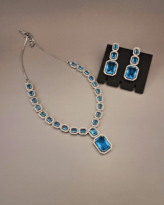 Harshita Stunning Necklace Set - AD Necklace Set | Full Set View | Buy Online India | Zevarly