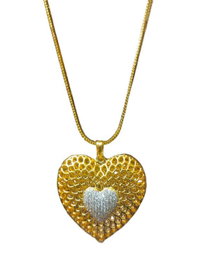Heart's Key Locket - AD Pendant Set | Back View | Buy Online India | Zevarly