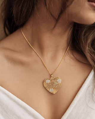 Humanva Designer Locket with Chain - AD Pendant Set | Main Product View | Buy Online India | Zevarly