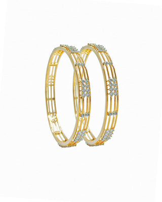 Indrani American Diamond Bangles Side Image white Background