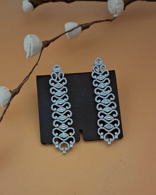 Innovative Long AD Dangler - AD Earrings | Earring Pair Close-Up | Buy Online India | Zevarly