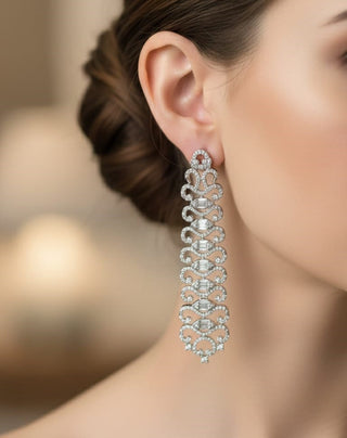 Innovative Long AD Dangler - AD Earrings | Main Product View | Buy Online India | Zevarly