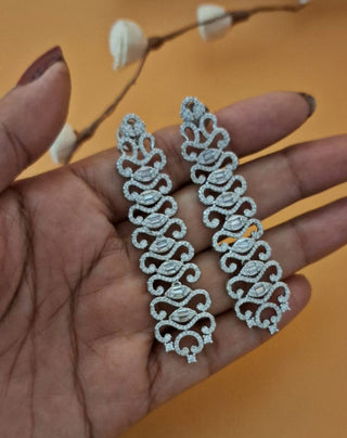 Innovative Long AD Dangler - AD Earrings | Side Profile View | Buy Online India | Zevarly