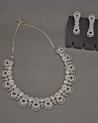 Iqra Necklace Set - AD Necklace Set | Main Product View | Buy Online India | Zevarly