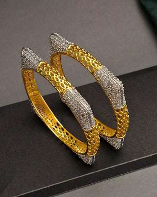 Ishita American Diamond Bangles - AD Bangles | Side Angle View | Buy Online India | Zevarly