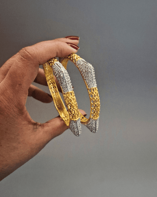 Ishita American Diamond Bangles - AD Bangles | Side Angle View | Buy Online India | Zevarly