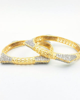 Ishita American Diamond Bangles - AD Bangles | Side Angle View | Buy Online India | Zevarly