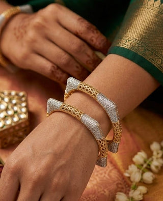 Ishita American Diamond Bangles - AD Bangles | Lifestyle Shot | Buy Online India | Zevarly