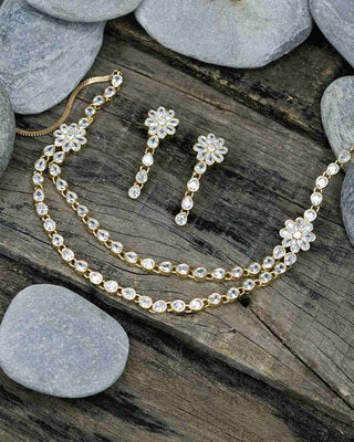 Jancy Wedding Two Line Necklace Set - Zevarly