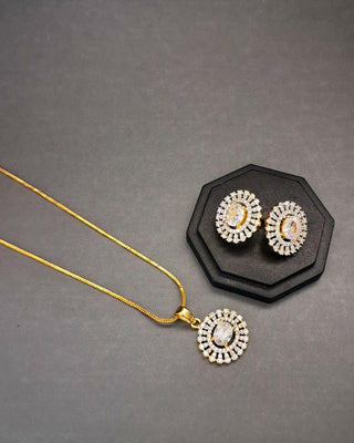 Jaya Victory Pendant - AD Pendant Set | Main Product View | Buy Online India | Zevarly