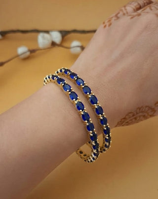 Jivikia American Diamond Bangles Multi Color - AD Bangles | Stone Detail View | Buy Online India | Zevarly