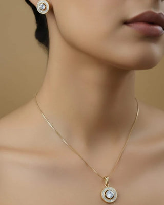 Zevarly Jiya Crystal Drippings Pendant Set