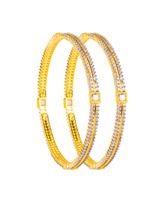 Jiyana Cubic Zircona Bangles Side View White Background 