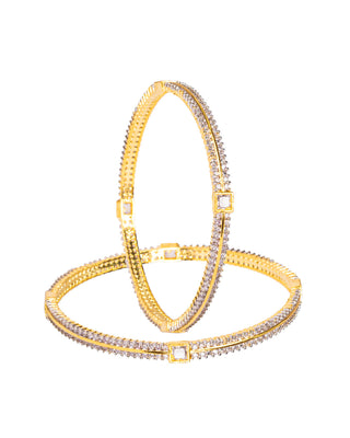 Jiyana Cubic Zircona Bangles Side View White Background 2