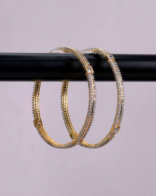 Jiyana Cubic Zircona Bangles Side View White Background 3