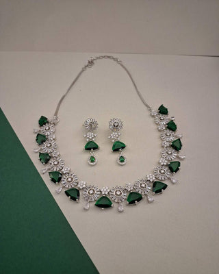 KYLA AMERICAN DIAMOND NECKLACE SET - Zevarly