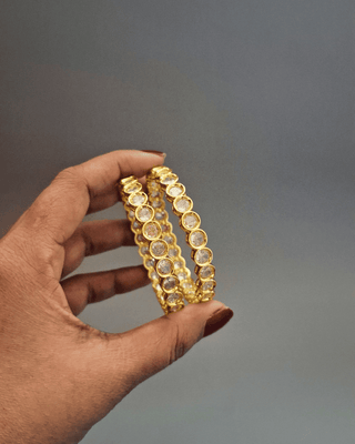 Kanak AD Bangles Set - AD Bangles | Side Angle View | Buy Online India | Zevarly