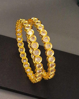 Kanak AD Bangles Set - AD Bangles | Side Angle View | Buy Online India | Zevarly