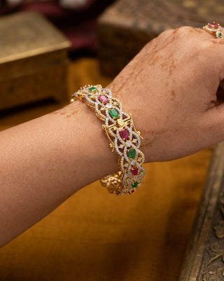 Karishma AD Kada - AD Bangles | Stone Detail View | Buy Online India | Zevarly