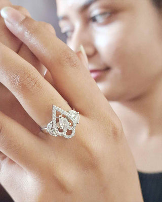 Kathyayini Glamour Adjustable Ring - Elegant adjustable ring with intricate design with Model