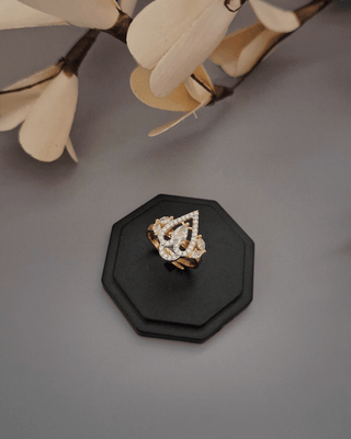Kathyayini Glamour Ring - American Diamond Ring | Detail Stone View | Buy Online India | Zevarly