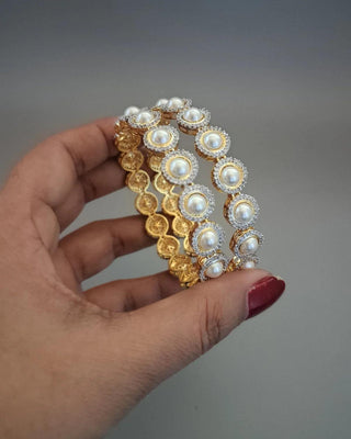 Kavita Pearl Designer AD Bangles - AD Bangles | Main Product View | Buy Online India | Zevarly