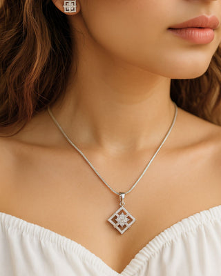 Kavya Pendant Set - AD Pendant Set | Main Product View | Buy Online India | Zevarly