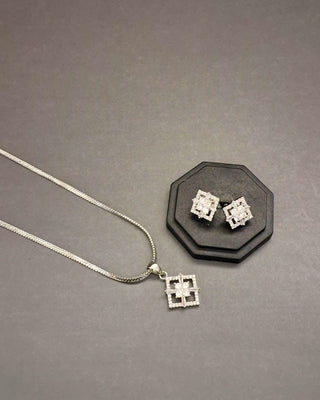 Kavya Pendant Set - AD Pendant Set | Full Set View | Buy Online India | Zevarly