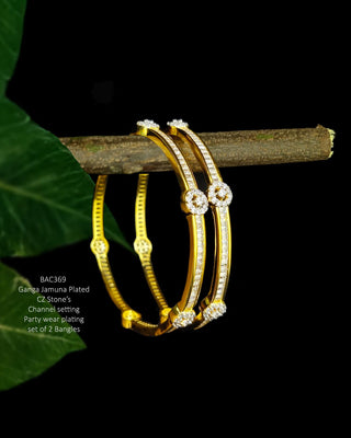 Kesar American Diamond Bangles - AD Bangles | Side Angle View | Buy Online India | Zevarly