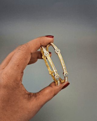 Kesar American Diamond Bangles - AD Bangles | Side Angle View | Buy Online India | Zevarly