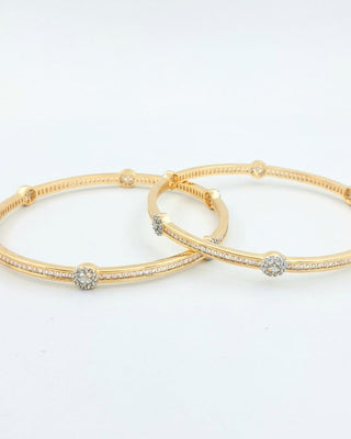Kesar American Diamond Bangles - AD Bangles | Side Angle View | Buy Online India | Zevarly