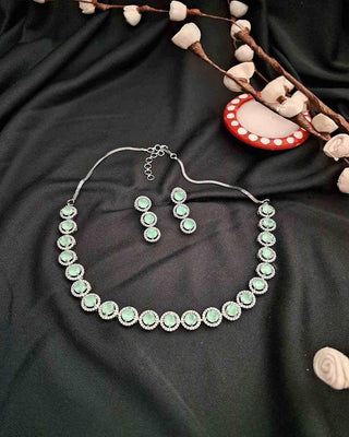 Ketki AD Necklace Set - AD Necklace Set | Full Set View | Buy Online India | Zevarly