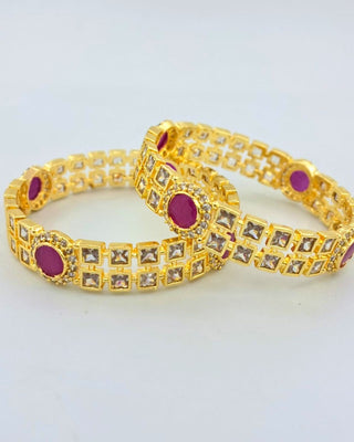 Kirti AD Bangles Set - AD Bangles | Side Angle View | Buy Online India | Zevarly