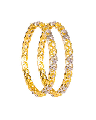 Kovi American Diamond Bangles Side View White Background